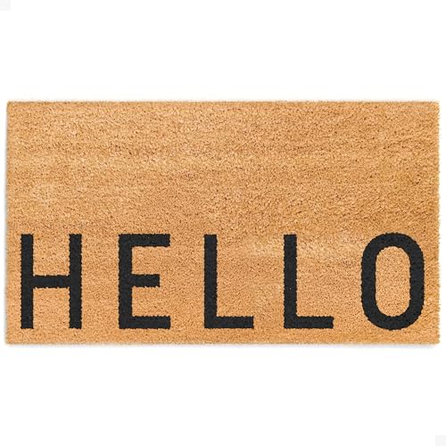 Welcome Mat | 17x30 or 24x48 | Modern Minimalist Doormat - color: Simply Hello, size: 1'5" x 2'6" (Rectangular)