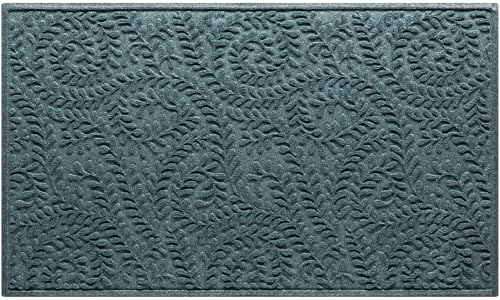 WaterHog Boxwood Front Door Mat Indoor Outdoor Entrance, All-Weather Mats | Heavy Duty Outdoor Doormats, Non-Slip Rubber Backing, Dirt & Moisture Trapper, Low Profile, Made in USA, 35"x59", Bluestone - color: Bluestone, size: Large 35"x59" (3’x5’)