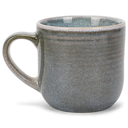 Elanze Designs Glossy Reactive Glaze Large 17 Fluid Ounce Everyday Kitchen Food Grade Ceramic Stoneware Coffee Mug Cup with Comfort Curved Handles, Set of 4, Ocean Teal Blue - color: Ocean Teal Blue