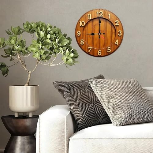 Natural Teak Wood Minimalist Wooden Wall Clock 25cm×25cm