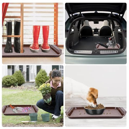 Boot Mats for Entryway 3 Pack Shoe Tray for Entryway Drip Mat for Garden, Bedroom, Entrance Area, Garage Plastic Tray,Blue - color: Blue