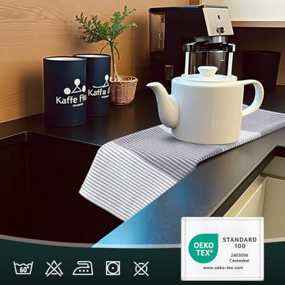 Homaxy Premium 100% Cotton Kitchen Towels 18"x28", 6 Pack, Grey | Large Kitchen Hand Towels, Soft and Absorbent Tea Towel, Dish Towels with Hanging Loops - color: Grey, size: 18 x 28 - 6 Pack