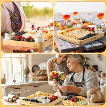 Christian Gifts for Women Engraved Charcuterie Board Gift Utensil Fruit Tray Faith Every Day God Thinks of You Scripture Bible Verse Religious Charcuterie Board Amish Gifts Jesus Present - style: Christian