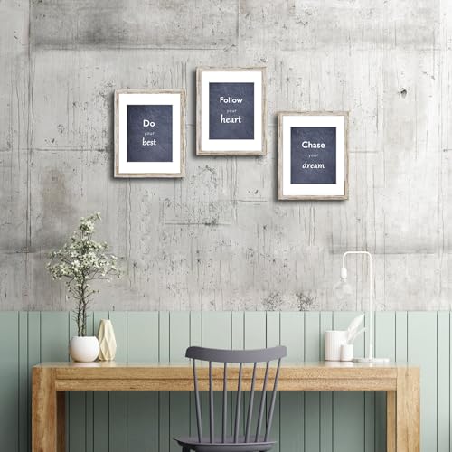 Rustic Distressed Retro Style White Frame 11x14 Picture Frame Set of 3 with Real Glass for Pictures 8x10 with Mat or 11x14 Without Mat, Wall Gallery or Tabletop display - size: 11x14(set of 3)