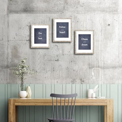 Rustic Distressed Retro Style White Frame 11x14 Picture Frame Set of 3 with Real Glass for Pictures 8x10 with Mat or 11x14 Without Mat, Wall Gallery or Tabletop display - size: 11x14(set of 3)