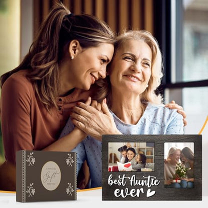 Aunt Gifts, Mothers Day Aunt Gift from Niece, Birthday Gift for Auntie from Nephew 3D Photo Frame Hold 4x6 Inches Two Photos - Great Picture Frames Present - color: Aunt