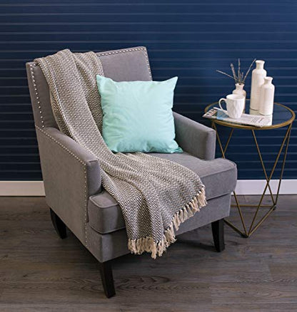 DII Chevron Throw Collection Handloomed Cotton, 50x60, Nautical Blue - color: Nautical Blue, size: 50x60"