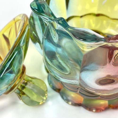 Colorful Crystal Glass Candy Snack Barrel Storage Jar Embossed Luxury Cookie Buffet Canister With Lids Jewelry Box Jar Biscuit Containers - color: Flower Throne