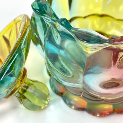 Colorful Crystal Glass Candy Snack Barrel Storage Jar Embossed Luxury Cookie Buffet Canister With Lids Jewelry Box Jar Biscuit Containers - color: Flower Throne