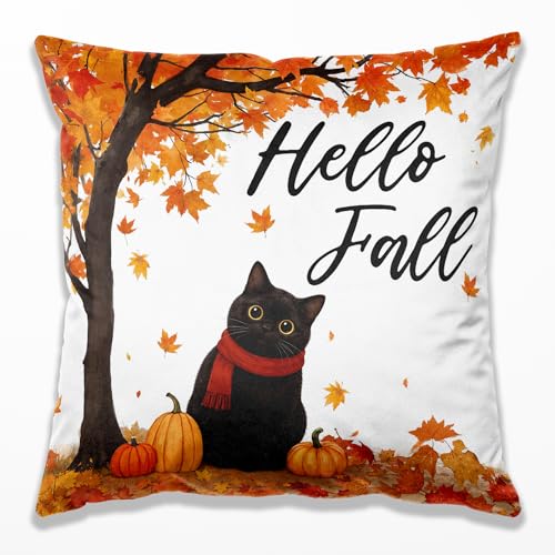 Fall Cat Pillow Covers 18x18, Cat Lover Gifts - color: 06 Color