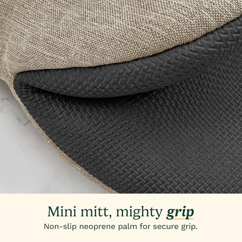 Cuisinart Mini Oven Mitts, 2-Pack, Neoprene Grip, Heat Resistant 350F | Cotton-lined, non-slip neoprene palm, ambidextrous design, ideal for smaller hands and everyday cooking - color: Taupe