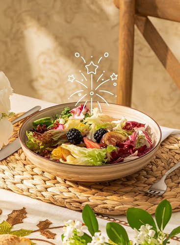 Sweese 6-Pack Ceramic Pasta Bowls, Neutral Extra Large 30 Fl Oz Durable Professional Grade - color: Neutral
