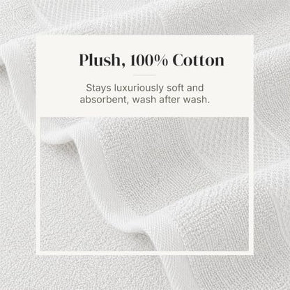 Modern Threads 6 Piece Cotton Bath Towel Set – Ultra Soft 600 GSM Towels – Bathroom Set with Hand Towels and Washcloths – Waffle (White) - color: White, size: Standard, style: Waffle