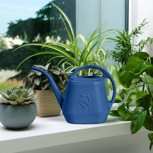 ZXJ Plant Watering Can - for Indoor and Outdoor Home Garden Plants - with Long Spout - Blue - 1/2 Gallon - color: Blue