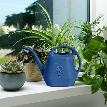 ZXJ Plant Watering Can - for Indoor and Outdoor Home Garden Plants - with Long Spout - Blue - 1/2 Gallon - color: Blue