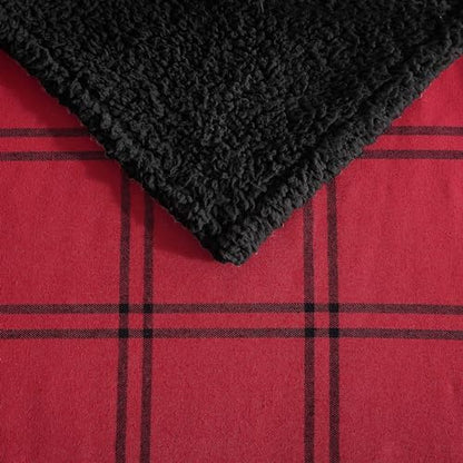 Eddie Bauer - Throw Blanket, Soft & Reversible Cotton Flannel Bedding, Throw Blanket for Couch or Bed (Kettle Falls Red/Black, 50" x 60") - color: Kettle Falls Red/Black