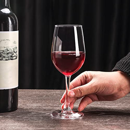YANGNAY Wine Glasses (Set of 12, 12 Oz), All-Purpose Red or White Wine Glass with Stem, Durable, Dishwasher Safe - size: 12 Count (Pack of 1)