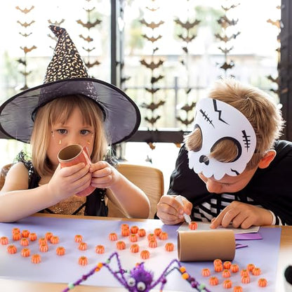JUNEBRUSHS 50 Pcs Mini Pumpkins Fake Pumpkins Artificial Pumpkins Thanksgiving Ornaments for Vase Filler DIY Crafts Fall Halloween Party Supplies Home Table Decorations - style: Pumpkin Style