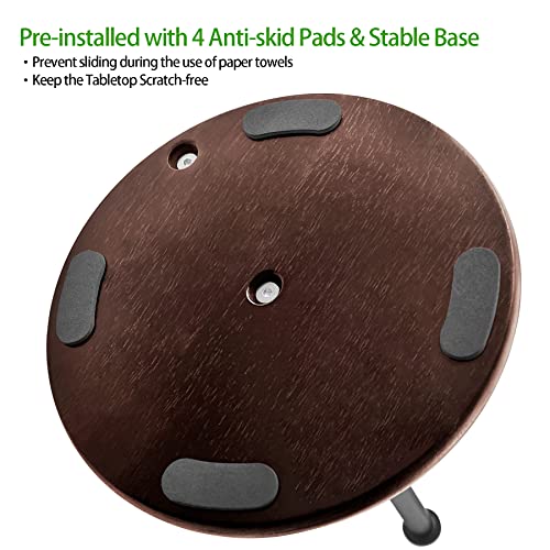 Wood Paper Towel Holder Countertop, OBODING, Farmhouse Kitchen Paper Towel Holders Stand with Real Wooden Base, fits Standard and Jumbo Size Paper Towels (Dark Brown) - color: Dark Brown Wood
