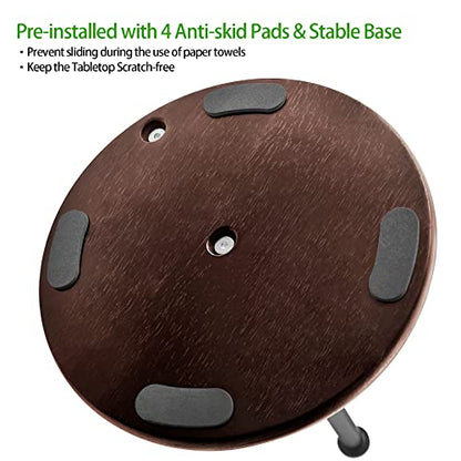 Wood Paper Towel Holder Countertop, OBODING, Farmhouse Kitchen Paper Towel Holders Stand with Real Wooden Base, fits Standard and Jumbo Size Paper Towels (Dark Brown) - color: Dark Brown Wood