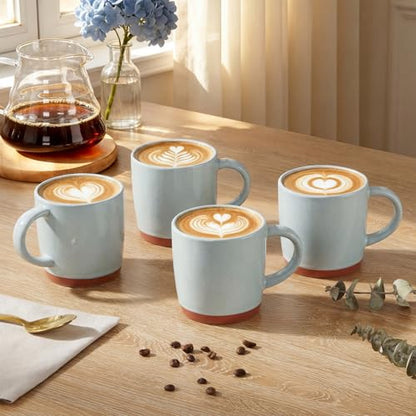 E-far Ceramic Coffee Mug Set of 4, 12oz Stoneware Coffee Cup with Handle, Porcelain Tea Cups, Modern Farmhouse Latte Mug Gift Set for Women & Men, Microwave Safe, Speckled Gray - color: Speckled Gray