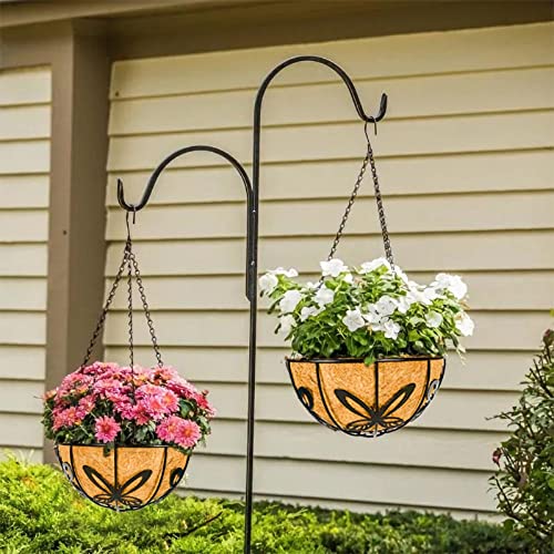 Kingbuy Metal Hanging Basket for Plant Planter with Coconut Fiber Liner Chain Wire Holder 12 Inch Flower Pot Indoor Outdoor Patio Lawn Garden Decor, Butterfly Pattern, 2 Pack - size: 12 Inch, style: Butterfly