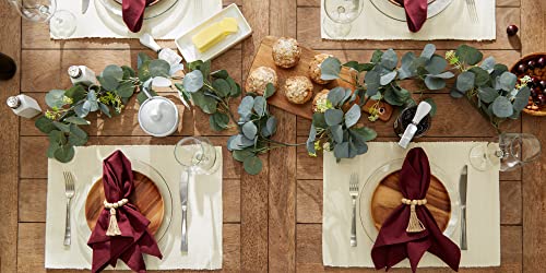 DII Basic Everyday Ribbed Tabletop 100% Cotton, Placemat Set, 13x19, Natural, 6 Piece - color: Natural, size: 13x19"