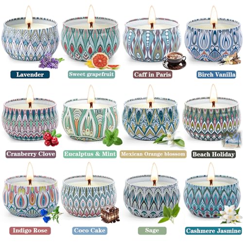 Scented Candles Gift Set, 12 Pack Aromatherapy Candles for Women, Candles for Home Scented, 300H Long Burning, Soy Wax Candle Set, Gifts for Mom Women SPA Birthday Anniversary Stocking Stuffers - size: Bulk Value 12-Candle Set