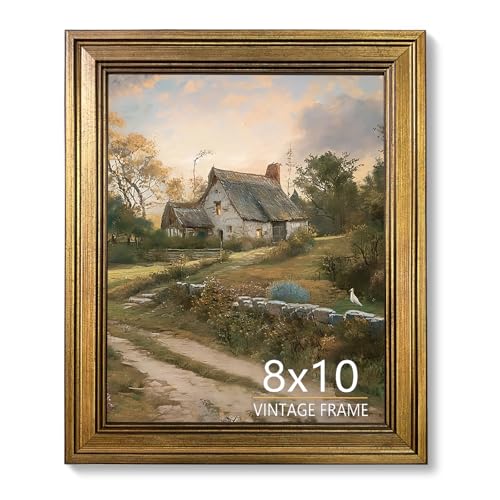 8x10 Picture Frame Vintage Gold for Tabletop & Wall Mount | Picture Frames for Living Room, Bedroom, Office Décor & Wedding Gift - color: Gold, size: 8X10 - 1 Pack