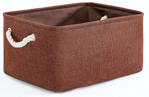 Decorative Basket Rectangular Fabric Storage Bin Organizer Basket with Handles for Clothes Storage (Brown, Large-1Pack,15L*10.5W*8H) - color: Brown, size: Large - 15Lx10.5Wx8H