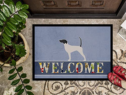 Caroline's Treasures BB5499MAT English Pointer Welcome Doormat 18x27 Front Door Mat Indoor Outdoor Rugs for Entryway, Non Slip Washable Low Pile, 18H X 27W