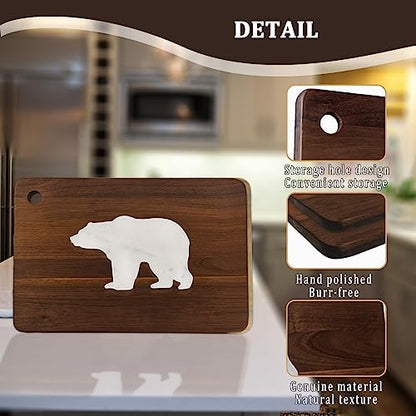 Acacia Wood Cutting Boards with Marble Large Charcuterie Cheese Boards Serving Boards for Steak Fruits 16.5x11 inches Easy to Store & Clean, Housewarming Gifts