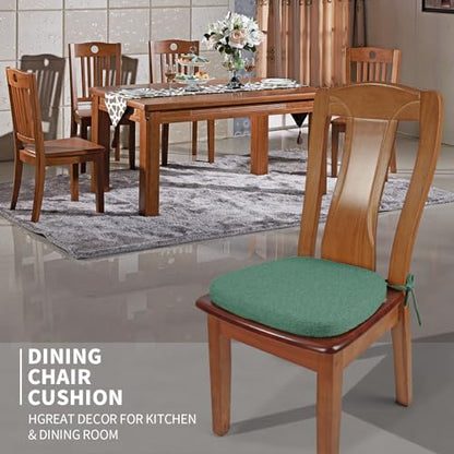 SINOSSO 1 Pack Memory Foam Chair Cushions for Dining Chair, Friendly Woven Fabric 16" U-Shape Comfortable Kitchen Chair Pad, Removable Slip Resistant Seat Cushion (1 Piece, Green) - color: Green