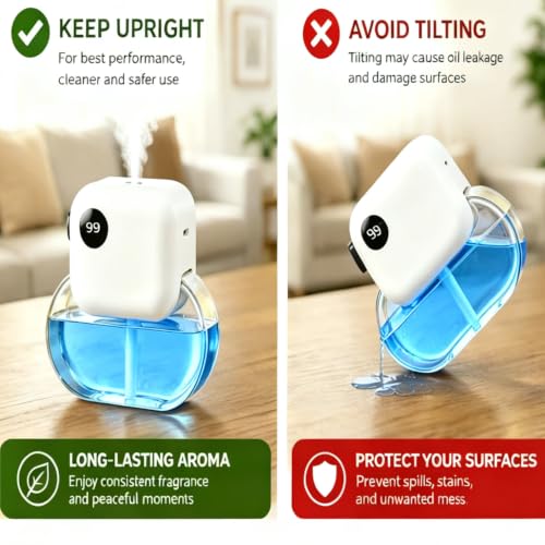 Aroma Diffuser with 170ML Essential Oil Set for Home,Ocean Citrus | Aromatherapy Diffuser with 6 Adjustable Mist Modes, 90 Days Long-Lasting Runtime, Ultra Quiet 35dB Operation, 7-Color Light - color: Blue