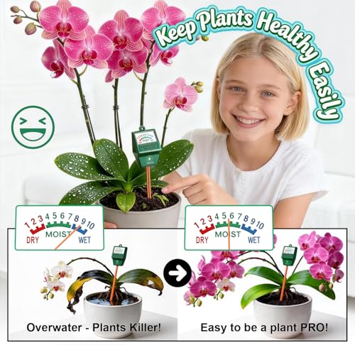 2 Pack Soil Moisture Meter, Plant Water Meter Hygrometer | Instant Read Soil Water Level, No More Guess, No Battery Required, Easy to Read & Use, Durable, Indoor Potted/Outdoor Plants