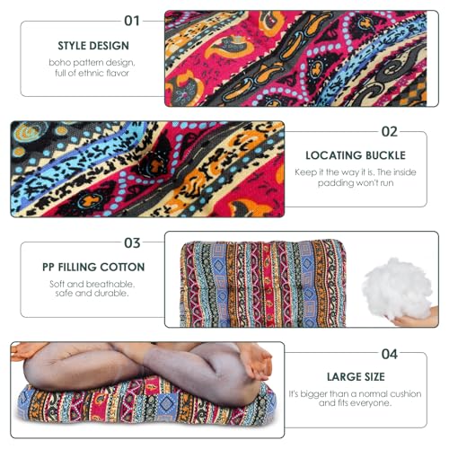 Meditation Floor Pillow, Bohemian Meditation Cushion Meditation Mat, Large Pillows Seating for Adults, Tufted Corduroy Floor Cushion Indian Floor Pillows for Tatami Living Room