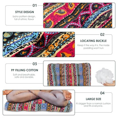 Meditation Floor Pillow, Bohemian Meditation Cushion Meditation Mat, Large Pillows Seating for Adults, Tufted Corduroy Floor Cushion Indian Floor Pillows for Tatami Living Room