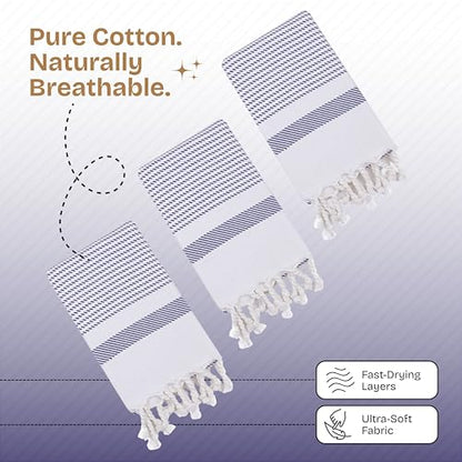 Indigo Blue Turkish Kitchen Towels 16x26 Inch, 5 Pack, 100% Cotton, Soft, Absorbent, Fast Dry, Machine Washable, Dish Towel with Tassels for Drying Dishes, Cleaning, Everyday Use - color: Indigo Blue, style: 5 Pack