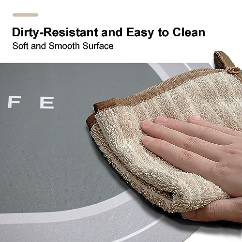 Rubber Bath mats Quick-Drying Non-Slip Bathroom mat Super Absorbent Bath mat Instant Dry Bath mat, Bathroom Rug in Front of The Kitchen Sink, Shower Room, Bathtub, Oval(Grey+16.9x26.7in) - color: Grey, size: 16.9x26.7in