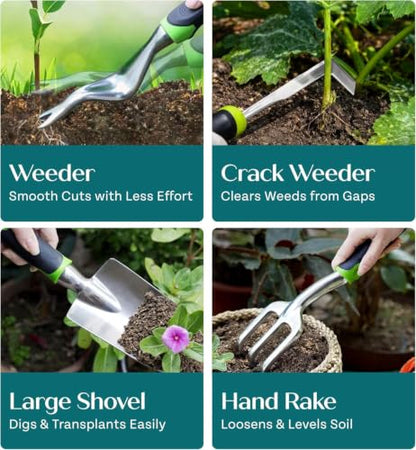 Heavy Duty Gardening Tools - Gardening Gifts for Women, Men, Mom, Dad - Durable, Ergonomic Garden Tools Set (Floral) - style: Floral