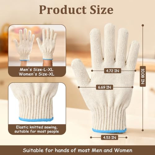1 Pair Heat Resistant Gloves, 932°F Oven Gloves, Cut-Resistant Grill Gloves | Cooking Gloves for BBQ,Grilling,Baking,Cutting, Welding,Smokers and Fireplaces,White