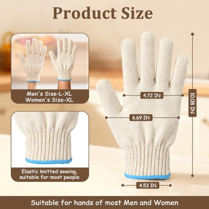 1 Pair Heat Resistant Gloves, 932°F Oven Gloves, Cut-Resistant Grill Gloves | Cooking Gloves for BBQ,Grilling,Baking,Cutting, Welding,Smokers and Fireplaces,White