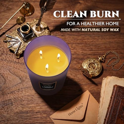 HomeLights Scented Candles - Large Jar Aromatherapy, Natural Soy Wax, 130 Hour Long Burning, Citrus & Lavender - color: Citrus & Lavender