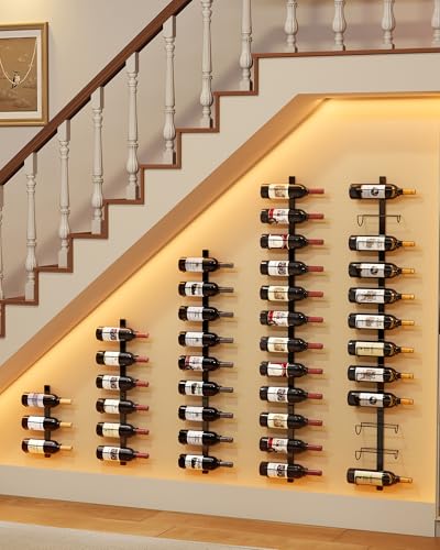 X-cosrack DIY 12 Bottles Wall Mounted Wine Rack, Detachable Wine Storage Organizer, Used Alone or A Set of 4, Wall Wine Display, for Kitchen, Dining Room, Bar, Wine Cellar - size: 1 Pack (12 Bottles)
