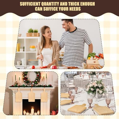 Lounsweer 6 Pcs Wood Cutting Boards Bulk 11 Inch with Handle | Thicken Wooden Boards for Chopping Serving Charcuterie, Laser Engraving Material, Housewarming Wedding Gifts - size: 11 x 5 inches