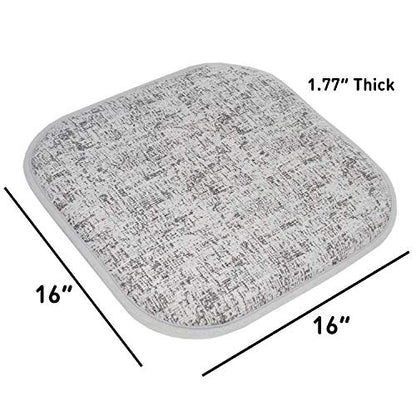 Sweet Home Collection Chair Cushion Memory Foam Pads Honeycomb Pattern Slip Non Skid Rubber Back Rounded Square 16" x 16" Seat Cover, 4 Pack, Broadway Blue/Black - color: Broadway Blue/Black, size: 4 Pack