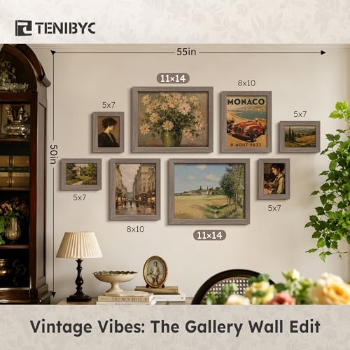 11x14 Walnut Picture Frame 3 Pack with HD Glass - Natural, Solid Wood Poster Frame, Wall Gallery Frame - color: Walnut, size: 11 X 14, style: 3 Pack