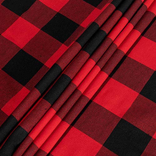 ShinyBeauty Checked Square Tablecloth 54x54-Inch Red and Black Buffalo Plaid Tablecloth Washable Cotton Table Cover Gingham Tablecloth for Dining Room Table Linen Christmas - color: Black & Red, size: 54" x 54" (Square)