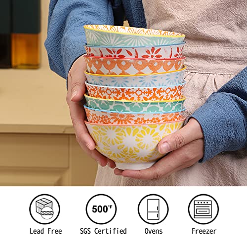 Ceramic Bowls, 10 Oz Small Bowl, Set of 8 Ice Cream Bowls, Dessert Bowl for Salsa, Rice, Sauce, Side Dishes, Snack, Condiment, 4.75 Inch-Microwave Dishwasher Safe - size: 10 Oz-4.75"