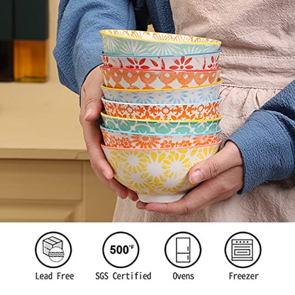 Ceramic Bowls, 10 Oz Small Bowl, Set of 8 Ice Cream Bowls, Dessert Bowl for Salsa, Rice, Sauce, Side Dishes, Snack, Condiment, 4.75 Inch-Microwave Dishwasher Safe - size: 10 Oz-4.75"